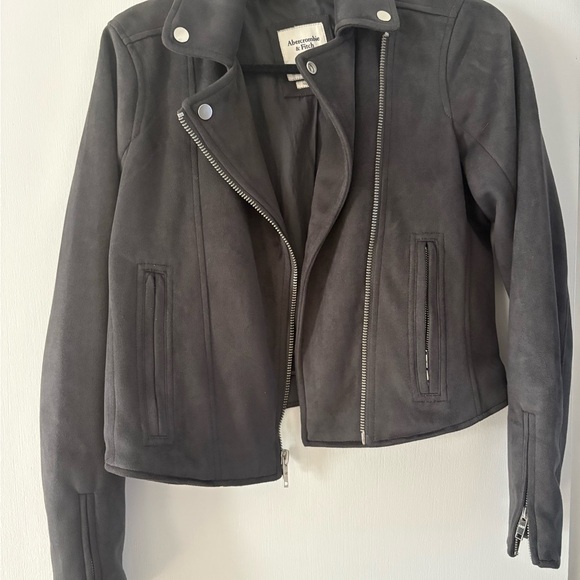 Abercrombie & Fitch Women's Charcoal Suede Jacket - Picture 1 of 3